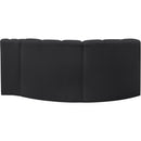 Meridian Arc Black Vegan Leather 3 pc Modular Sectional IMAGE 6
