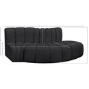 Meridian Arc Black Vegan Leather 3 pc Modular Sectional IMAGE 11