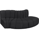 Meridian Arc Black Vegan Leather 3 pc Modular Sectional IMAGE 3
