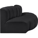 Meridian Arc Black Vegan Leather 3 pc Modular Sectional IMAGE 4