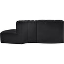 Meridian Arc Black Vegan Leather 3 pc Modular Sectional IMAGE 5