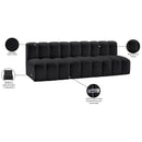 Meridian Arc Black Vegan Leather 3 pc Modular Sectional IMAGE 11