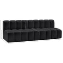 Meridian Arc Black Vegan Leather 3 pc Modular Sectional IMAGE 12
