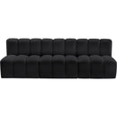 Meridian Arc Black Vegan Leather 3 pc Modular Sectional IMAGE 3
