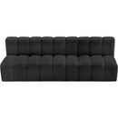 Meridian Arc Black Vegan Leather 3 pc Modular Sectional IMAGE 4