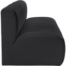 Meridian Arc Black Vegan Leather 3 pc Modular Sectional IMAGE 5