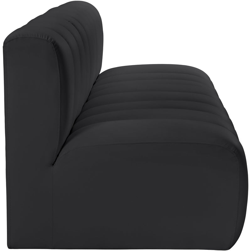 Meridian Arc Black Vegan Leather 3 pc Modular Sectional IMAGE 5