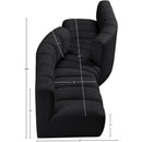 Meridian Arc Black Vegan Leather 4 pc Modular Sectional IMAGE 11