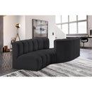 Meridian Arc Black Vegan Leather 4 pc Modular Sectional IMAGE 2