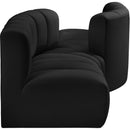 Meridian Arc Black Vegan Leather 4 pc Modular Sectional IMAGE 4
