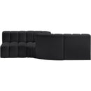 Meridian Arc Black Vegan Leather 4 pc Modular Sectional IMAGE 5