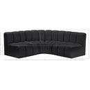 Meridian Arc Black Vegan Leather 4 pc Modular Sectional IMAGE 12