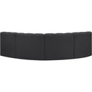 Meridian Arc Black Vegan Leather 4 pc Modular Sectional IMAGE 6