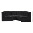 Meridian Arc Black Vegan Leather 4 pc Modular Sectional IMAGE 12