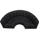 Meridian Arc Black Vegan Leather 4 pc Modular Sectional IMAGE 3