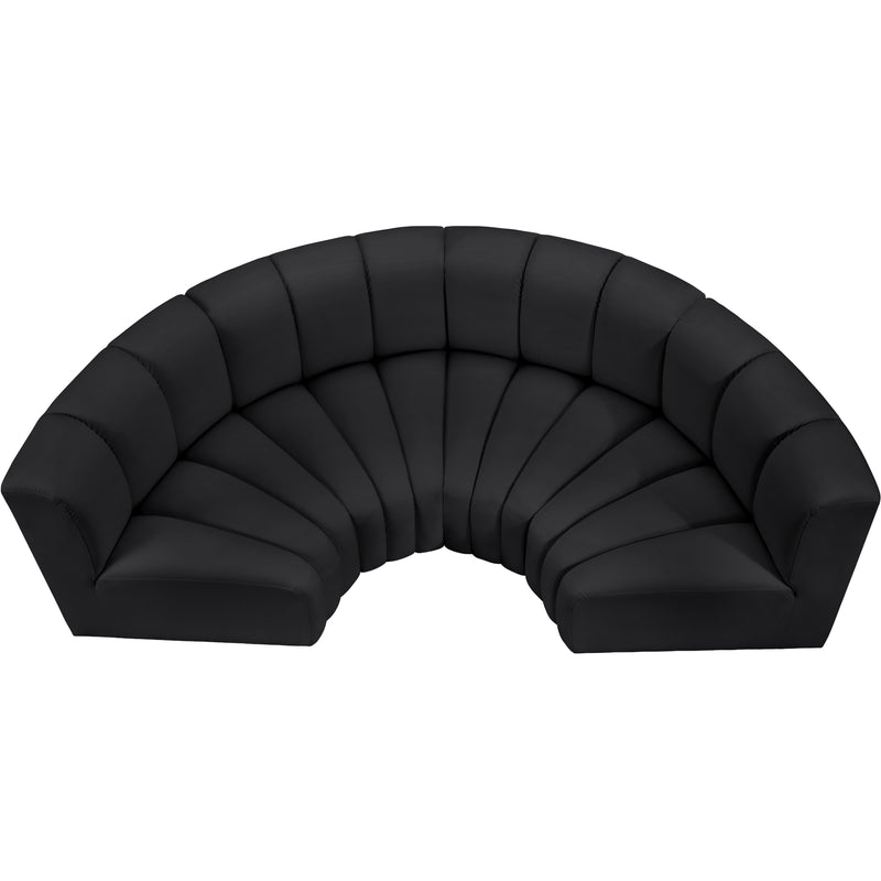 Meridian Arc Black Vegan Leather 4 pc Modular Sectional IMAGE 3