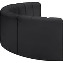 Meridian Arc Black Vegan Leather 4 pc Modular Sectional IMAGE 5