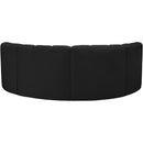 Meridian Arc Black Vegan Leather 4 pc Modular Sectional IMAGE 6