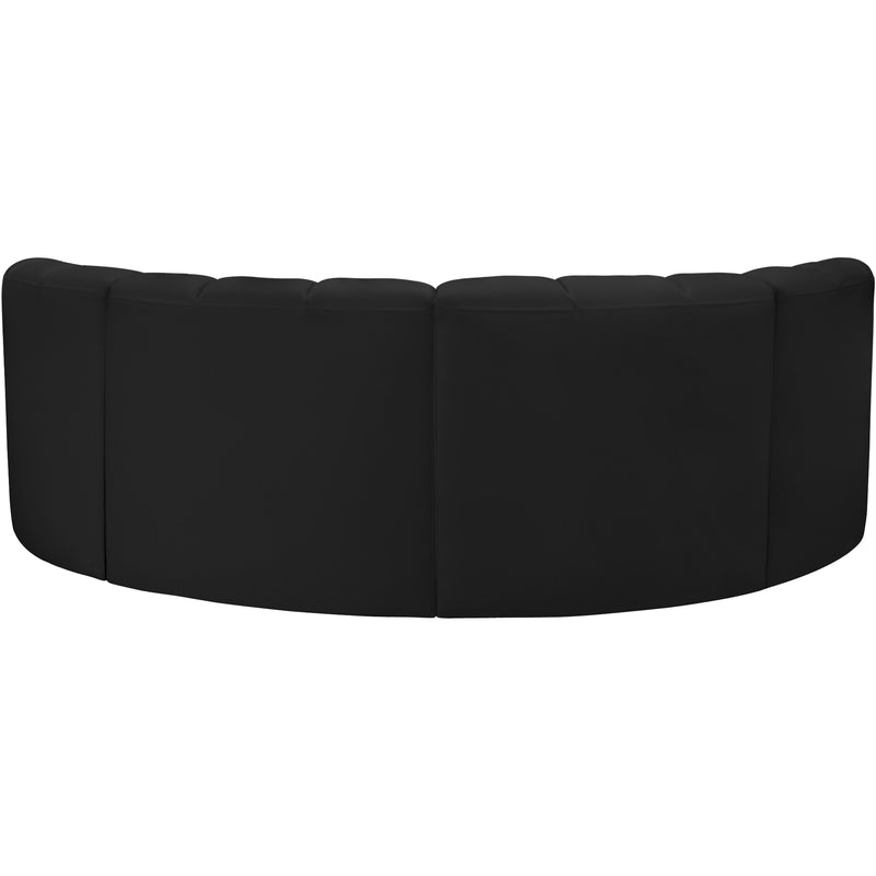 Meridian Arc Black Vegan Leather 4 pc Modular Sectional IMAGE 6