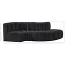 Meridian Arc Black Vegan Leather 4 pc Modular Sectional IMAGE 10