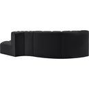 Meridian Arc Black Vegan Leather 4 pc Modular Sectional IMAGE 5