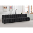 Meridian Arc Black Vegan Leather 4 pc Modular Sectional IMAGE 2