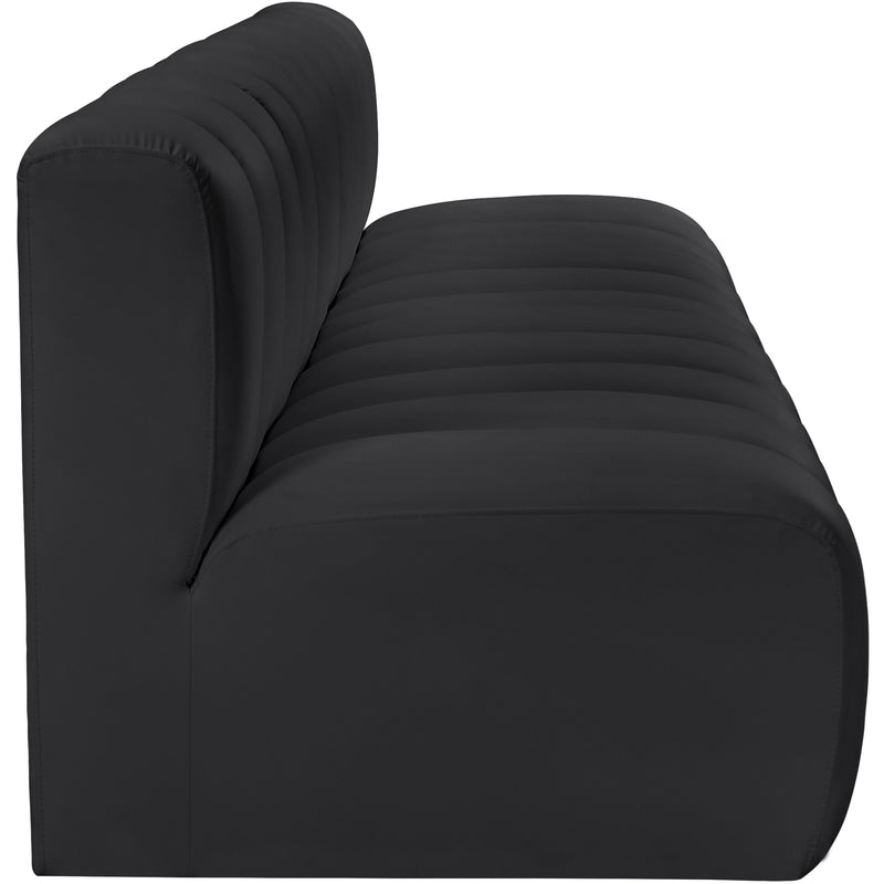 Meridian Arc Black Vegan Leather 4 pc Modular Sectional IMAGE 6