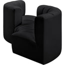 Meridian Arc Black Vegan Leather 4 pc Modular Sectional IMAGE 5