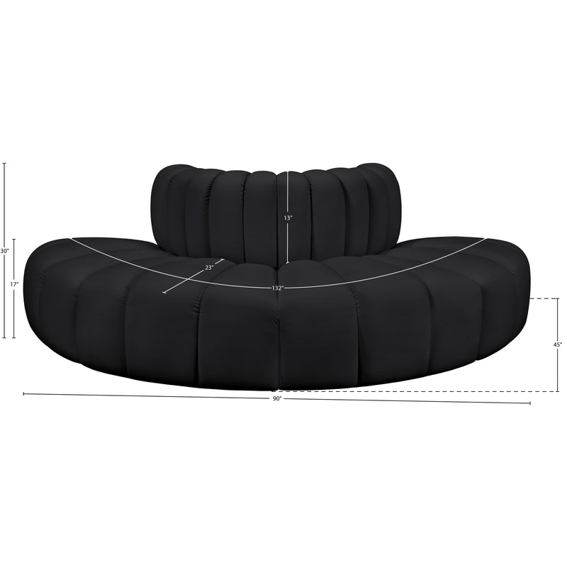 Meridian Arc Black Vegan Leather 4 pc Modular Sectional IMAGE 11