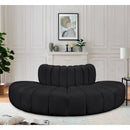 Meridian Arc Black Vegan Leather 4 pc Modular Sectional IMAGE 2
