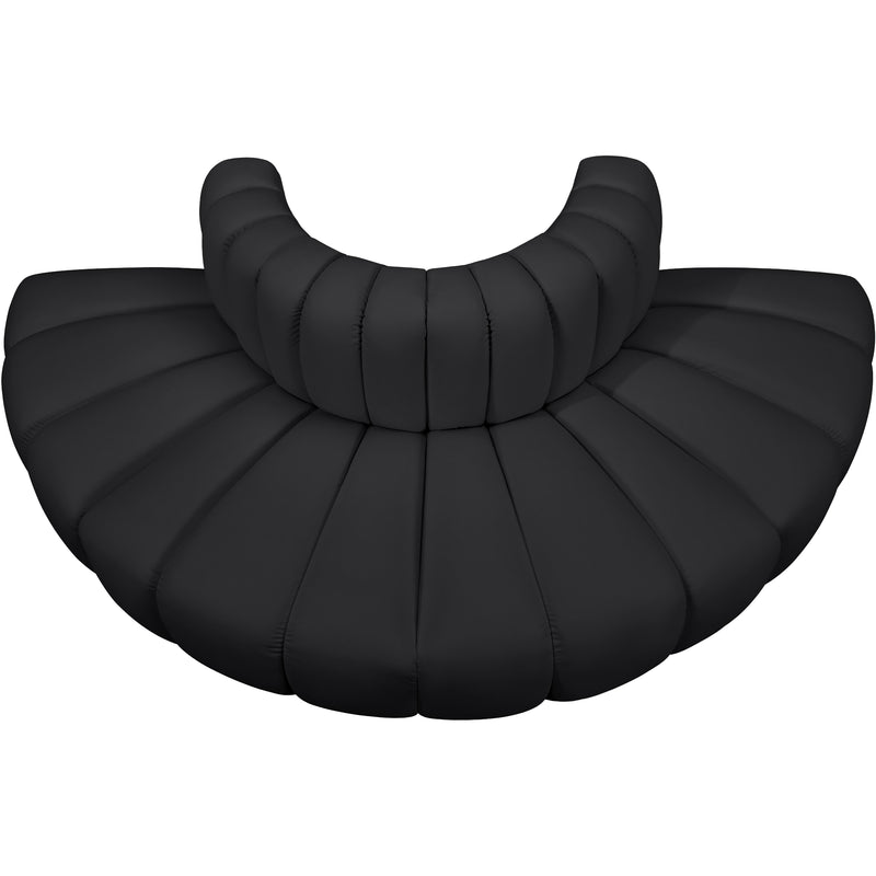 Meridian Arc Black Vegan Leather 4 pc Modular Sectional IMAGE 3