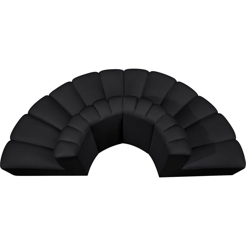 Meridian Arc Black Vegan Leather 4 pc Modular Sectional IMAGE 4