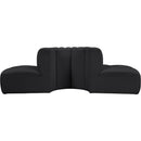 Meridian Arc Black Vegan Leather 4 pc Modular Sectional IMAGE 6