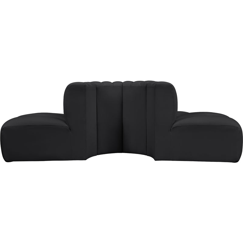 Meridian Arc Black Vegan Leather 4 pc Modular Sectional IMAGE 6