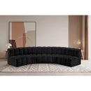 Meridian Arc Black Vegan Leather 5 pc Modular Sectional IMAGE 2