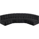 Meridian Arc Black Vegan Leather 5 pc Modular Sectional IMAGE 3