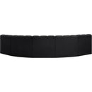 Meridian Arc Black Vegan Leather 5 pc Modular Sectional IMAGE 6