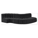 Meridian Arc Black Vegan Leather 5 pc Modular Sectional IMAGE 11