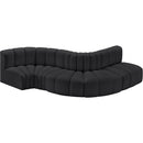 Meridian Arc Black Vegan Leather 5 pc Modular Sectional IMAGE 3