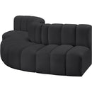 Meridian Arc Black Vegan Leather 5 pc Modular Sectional IMAGE 4