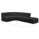 Meridian Arc Black Vegan Leather 5 pc Modular Sectional IMAGE 15