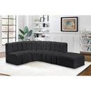 Meridian Arc Black Vegan Leather 5 pc Modular Sectional IMAGE 3