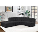 Meridian Arc Black Vegan Leather 5 pc Modular Sectional IMAGE 4