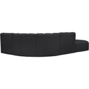 Meridian Arc Black Vegan Leather 5 pc Modular Sectional IMAGE 9