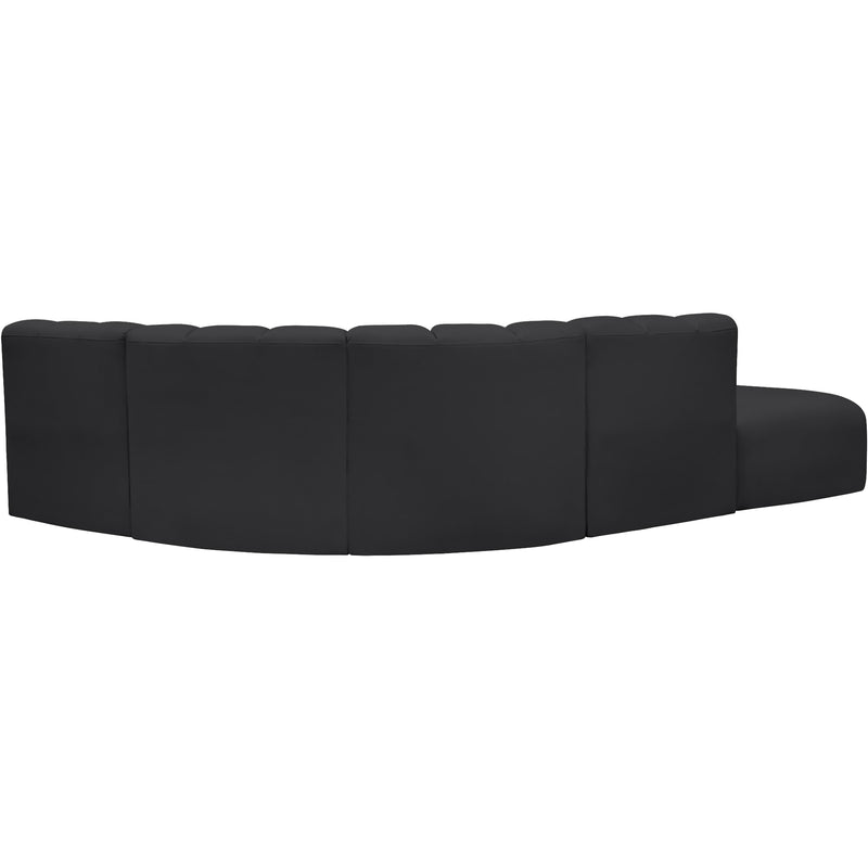 Meridian Arc Black Vegan Leather 5 pc Modular Sectional IMAGE 9