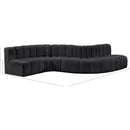 Meridian Arc Black Vegan Leather 6 pc Modular Sectional IMAGE 10