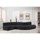 Meridian Arc Black Vegan Leather 6 pc Modular Sectional IMAGE 2