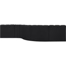 Meridian Arc Black Vegan Leather 6 pc Modular Sectional IMAGE 5