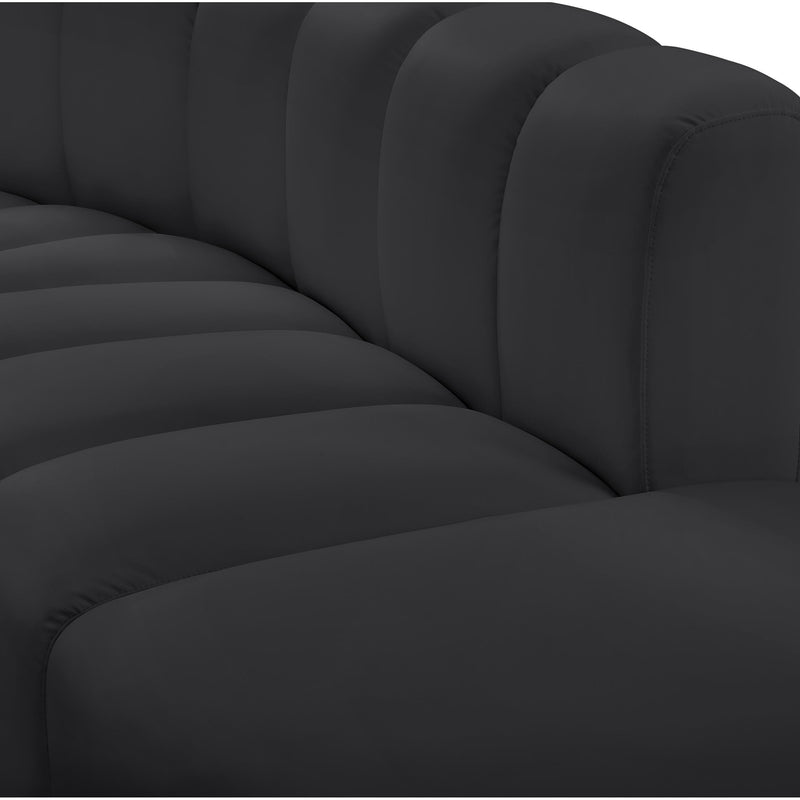 Meridian Arc Black Vegan Leather 6 pc Modular Sectional IMAGE 7