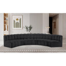 Meridian Arc Black Vegan Leather 6 pc Modular Sectional IMAGE 2